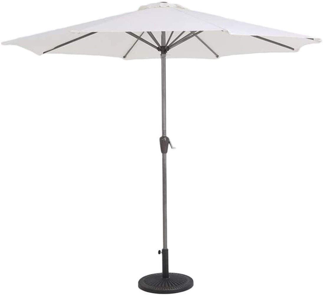 XYNSNDB Parasol tarasowy 2,25 m / 7,4 stopy, parasol stołowy na zewnątrz, mały parasol z korbą i przyciskiem odchylania, 8 żeberek, niebieski, zielony, beżowy