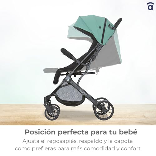 Miniatura 7 de Silla De Paseo Kubic 2- Ligera Y Compacta Con Plegado Con Una Mano, Ruedas Grandes, Reclinable Y Apta Para Cabina Carrito De Bebé Con Asa Trolley Y Spf50 Negro Asalvo
