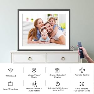 Large Digital-Picture-Frame 17" Electronic Picture Frame - 32GB Dual-WiFi Digital Frame, Touch Screen, Easy to Share Photo Video via App Email, Free Cloud Storage, Wall Mounted, Gift for Family Friend Large Digital Picture Frame 17 Electronic Picture Frame 32GB Dual WiFi Digital Frame Touch Screen Easy to Share Photo Video via App Email Free Cloud Storage Wall Mounted Gift for Family Friend