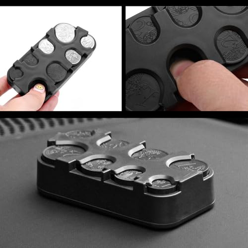 Kleingeld Aufbewahrung,2 Stück Münzbox,Münzsortierer,Münzen Box,Münzspender Sortierer mit Schnell-Fixierung,Kleingeld Sortierer,Münzhalter,8 Fächer von 2 Euro bis 1 Cent (Schwarz)