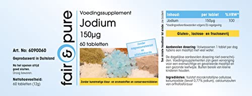 Jodium tabletten 150mcg kaliumjodide - 100% van de dagelijkse behoefte - vegan - zonder magnesiumstearaat - 60 tabletten - Image 8