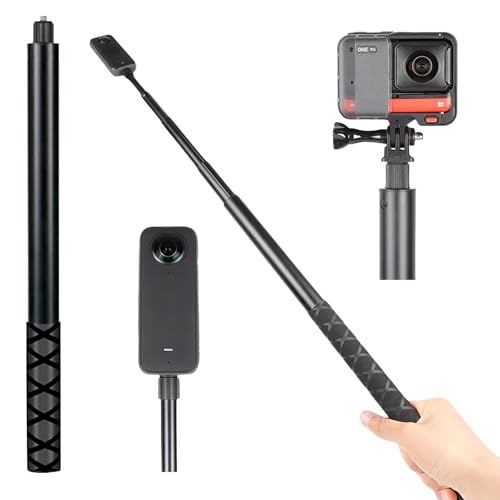 Palo de selfie de 120 cm / 47' para Insta360 X5 X4, palo de selfie invisible universal ajustable para Insta360 X5 X4 X3 para DJI Osmo Action, palo de selfie extensible para GoPro Hero 13 12, 7 para RS