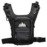 FROSTY PEAKS Chest Pack for Hiking, Skiing, Running & Travel, Minimalist Chest Rig Bag with Easy-Access Phone Pouch, Dual-Access Pocket, Card & Cash Slot, Adjustable Vest Pack for Men & Women