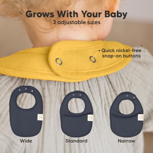 Image of KeaBabies 8-Pack Organic Baby Bibs for Drooling and Teething (Eclipse) | Soft Cotton Bibs for Baby Girl, Boy, Extra Absorbent, Easy to Clean & Put On, Toddler, Newborn, Infant 0-24 Months