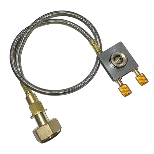 Milisten Flat Gas Tank Inflation Valve Stove Inflation Adapter for Camping Fuel Canister Construction -Butane Fuel Compatible