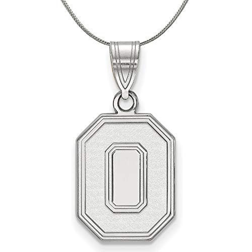 The Black Bow Sterling Silver Ohio State Medium 'O' Pendant Necklace - 16 Inch