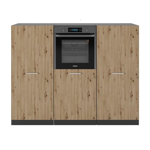 Vicco Bloc Cuisine R-Line, Chêne Artisan/Anthracite, 180cm sans PT, pour l’Extension individuelle et la Disposition Flexible des modules