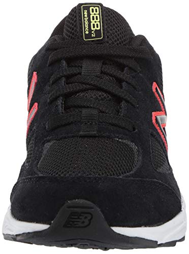 New Balance Kid's 888 V2 Lace-Up Running Shoe, Black/Neo Flame, 3 X-Wide Infant #TOP1