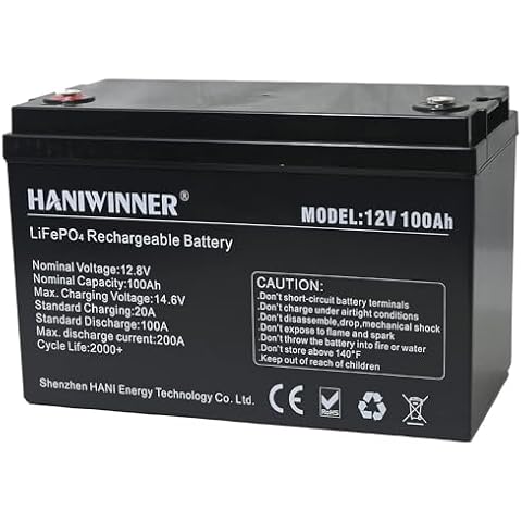 KORNORGE 12.8V 200 AH LiFePO4 Lithium Deep Cycle Battery for RV Off-Grid, Home Energy Storage & Solar/Wind Power System, Max 2560WH Cover
