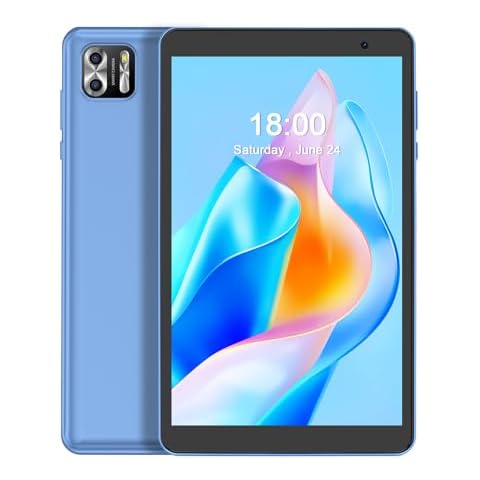 PRITOM TAB8 8 inch Tablet - Android 13 Tablet, Octa Core, 8GB(4+4GB Expanable) RAM, 64GB ROM, 512GB Expanable, HD IPS Screen, Dual Camera, 5G WiFi,Bluetooth (Blue) Cover