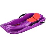 MU Los trineos de nieve trineo Tobog jardín al aire libre Remolque individual Deporte Esquí Esquí Adultos Niños,Púrpura,87 * 40 * 18cm