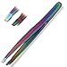 AAPROTOOLS MULTI TITANIUM COLOR RAINBOW EYEBROW TWEEZERS SLANT TIP STAINLESS STEEL A+ QUALITY