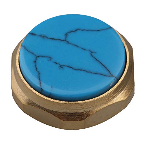 Yibuy 3pcs Inlay Blue Turquoise Trumpet Finger Buttons Brass Instrument Parts