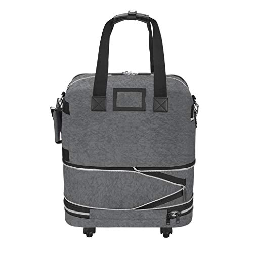 Biaggi Zipsak Boost! Foldable Underseat Carry-On Expands To Full Size Carry-On - Custom Sized Packing Cube Included (Grey) #TOP3