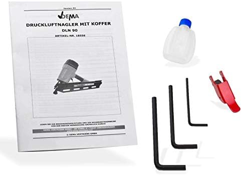 Bild 5 - DEMA Druckluftnagler 50-90 mm 34° – Mit Koffer, Profi-Nagler für Holzarbeiten, Möbelbau und Bauprojekte