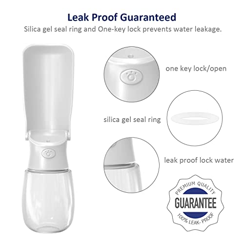 WePet Foldable Portable Dog Water Bottle Puppy Water Dispenser with Drinking Feeder, 12 OZ, High-Temperature Resistant Leak Proof for Pets Outdoor Walking, Hiking, Travel, Food Grade Plastic BPA Free - Thumbnail 5