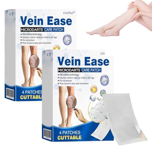 Vein Ease Microdarts Care Patch, Professional Varicose Veins Treatment for Legs Patches, Natural Ingredients Leg Treatment, Ease blood Circulation for All Skin Types(2 Boxes)