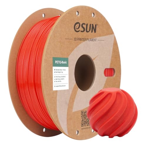 eSUN PETG 3D Printing Filament 1KG(2.2 LBS), High Toughness, Solid Red
