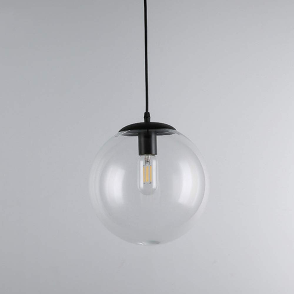 Luz de colgante de vidrio transparente E27 y metal spension light moderna 6
