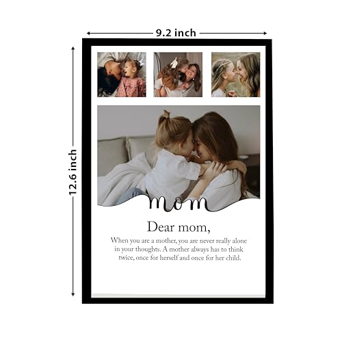 Image of Customized Best Gift For your Mother with 4 Photo Collage print & Customizable Text for Mother, Dad Gifts Photo Frame With Photo Upload, Birthday, Anniversary, Couple, Sister, Parents (8.9x12.8 Inch)