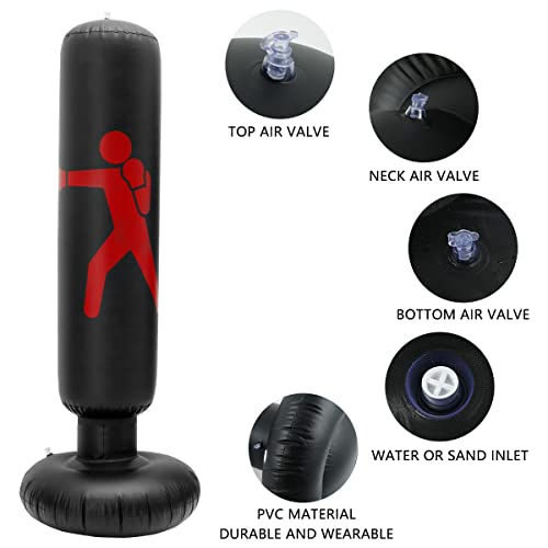 image for NA Boxing Punch Bag,160cm Fitness Punching Bag Free Standing, Inflatab