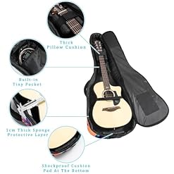 JRHEJTFZ Housse pour guitare acoustique de 1,9 cm d’épaisseur – Imperméable – Durable et élégant – Motif loup de dessin animé avec fleur violette, Multicolore., 42.9×16.9×4.7 in, Motif imprimé - Les Beatles, Paul McCartney, John Lennon, RIngo Starr, George Harrison JRHEJTFZ Housse pour guitare acoustique de 1,9 cm d'épaisseur - Imperméable - Durable et élégant - Motif loup de dessin animé avec fleur violette, Multicolore., 42.9x16.9x4.7 in, Motif imprimé – Image 2