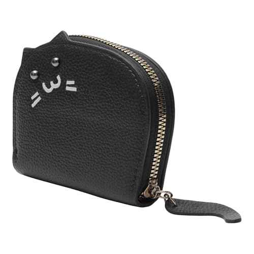 1Pcs Money Wallet Cartoon Kitten Shell Card Case PU Leather Black 10.8x9.3cm2