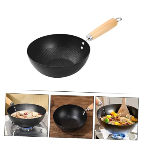 Wok de fondo plano Alipis antiadherente pequeño hierro miniatura 3