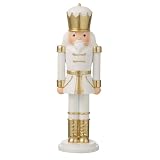 Paris Prix - Statuette Déco Casse-Noisette 38cm Blanc & Or
