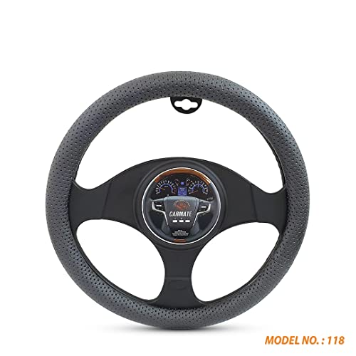 Image of CARMATE Car Steering Cover Super Grip 118 Compatible with Endeavour - Medium Grey