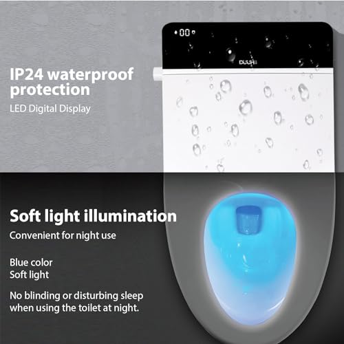 BWE Smart Toilet With Bidet Built In with LED Digital Display, One-piece Bidet Toilet Seat, Auto Flush, Auto Open & Auto Close, Heated Seat, Warm Water and Dry, Wireless Remote Control, Foot Sensing - Thumbnail 2