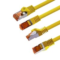 1aTTack.de 5m - Cat.7 Netzwerkkabel Gelb - 10 Stück Gigabit Ethernet LAN Kabel 10000 Mbit s Patchkabel Cat7 Kabel S FTP PIMF Schirmung LSZH Cat.7 Rohkabel Rj45 Stecker Cat 6a - 10 x 5 Meter – Ansicht 3