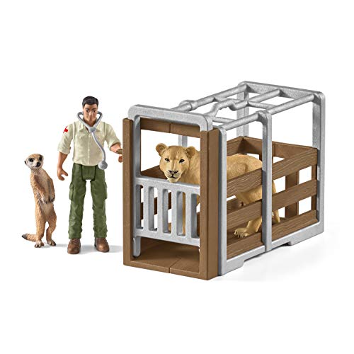 schleich WILD LIFE | Gros camion sauvetage d’animaux 42475 | 45 pièces | Coffret de jeu à partir de 3 ans | coffret avec figurines, nombreuses fonctions et accessoires