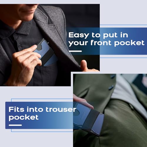 Image of RUNBOX Slim Wallet for Men, RFID Aluminum Pop-Up Card Holder for 12 Cards