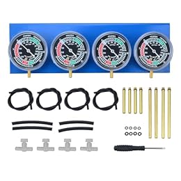 Prokomon Motorcycle Carburetor Synchronizer Tool; Carb Synchronizer Tool with 4 Gauge; Vacuum Carb Sync Tool for 2 Cylinder or 4 Cylinder