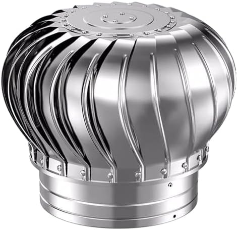 Roof Wind Turbine Cap Vent - 6.3" Waterproof Stainless Steel Exhaust Vent, Leak-Proof Design, Easy Rotating Roof Vent for Improved Airflow and Energy Efficiency
