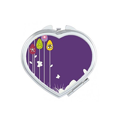 Miroir compact Pâques de couleur pourpre pour retouches maquillage en voyage