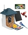 Smart Bird Feeder with Camera,AI Identify Species,Bird House with Solar Powered,Instant Arrival Alerts,2K HD Capture Video Live View,Gift for Birds Lover (Indigo Blue)
