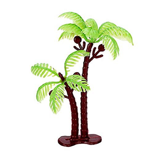 Yabina (Tm) 10 Pack Palm Tree Cake Topper For Cake Decoration - Green Palm Tree With Coconuts Cupcake Topper For Beach, Tropical, Jungle, Hawaiian Cake Decorating, 5.5 Inch And 3.15 Inch #TOP3
