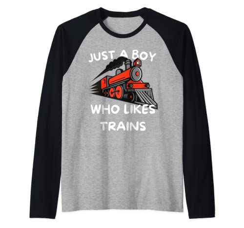 Locomotora de tren de vapor Tee Camiseta Manga Raglan