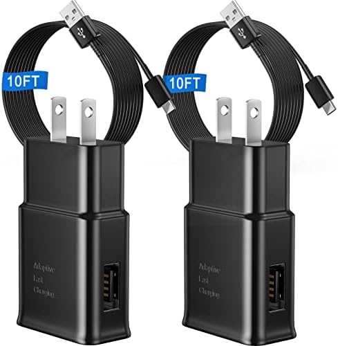 Android Phone Charger Type C Charger with 10 FT C Charger Cable Fast Charging for Samsung Galaxy S10/S10e/S10+/S9/S9+/S8/S8+/S23/S22/S21 Ultra/S20/Note 20/Note 10/Note 9/8/Z Flip 3/A03s/A02s, 2Pack