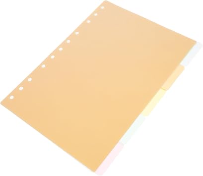 Office Binder Dividers 5pcs B5 11-Hole Plastic Index Tabs Semi- Colored Classification Dividers for Notebooks and School Binders