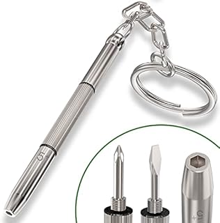 5Plus Multifunction Eyeglass Screwdriver Mini Hand Tool 3-in-1 Eyeglass Screwdriver Sunglass Watch Repair Kit with Keychain