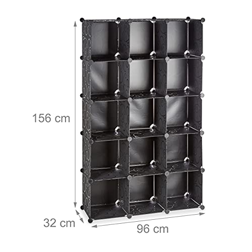 Relaxdays-1002195946-Scaffale-Componibile-in-Plastica-Divisorio-Ambienti-Cubi-a-Incastro-15-Scomparti-Nero