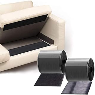 TEUVO Hook and Loop Tape with Adhesive for DIY, Heavy Duty Self Adhesive Rug Tape for Fixing and Mounting, 11 cm Wide and 2 M Long