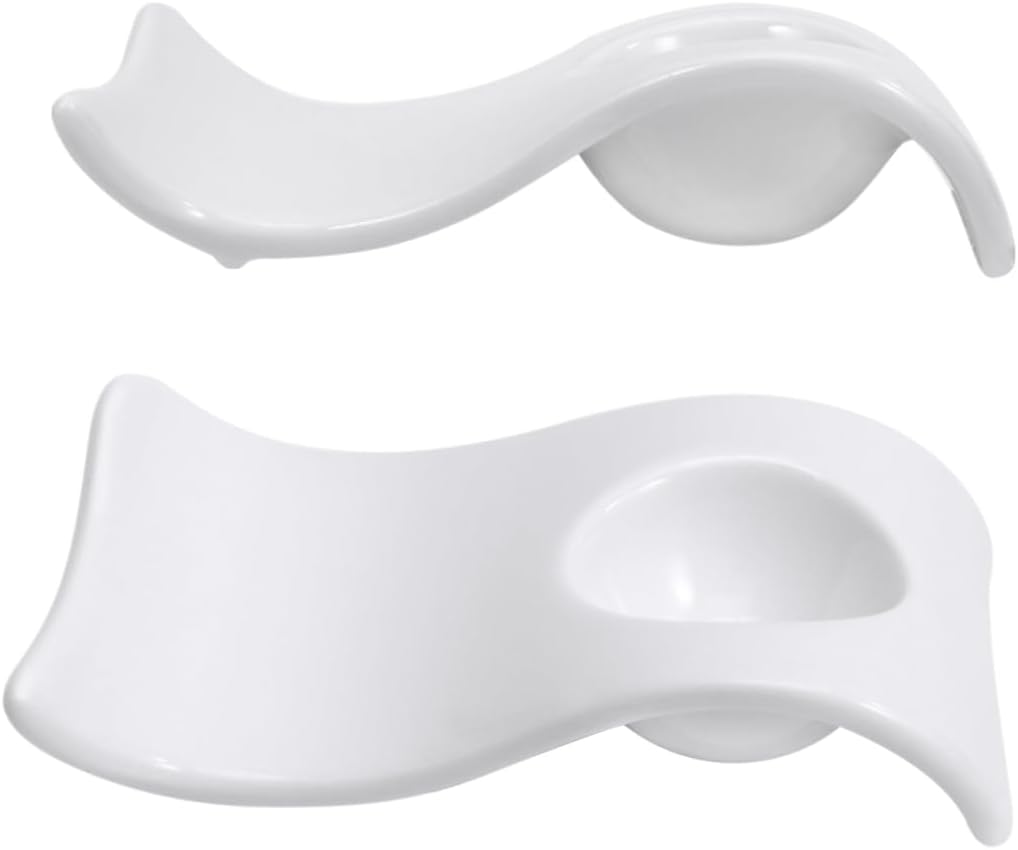 PRETYZOOM 2pcs Ceramic Egg Cup Holders Wave Egg Tray Crack An Breakfast Cups Fresh Holder Organizer for Home