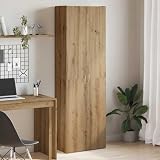SooIarix Highboard Artisan-Eiche Holzwerkstoff 60x32x190 cm mit viel Stauraum und Türfach, ideal für Büro, Arbeitszimmer, Homeoffice, Aufbewahrung von Ordnern und Akten