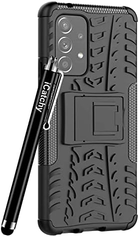 iCatchy For Samsung Galaxy A53 Case, Heavy Duty Hard Tough Dual Layer Hybrid Shockproof Cover compatible For Samsung Galaxy A53 5G Phone Case (Black)
