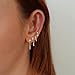 Gold Plated Earrings for Women, Dainty Earring Stacks 14K Gold Plated Pearl Huggie Hoop Earrings for Women Trendy Small Cute Hypoallergenic Cartilage Earring Sets Fashion Jewelry Sets for Womens