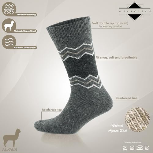 anatolian Alpaca Wool Socks Low Calf for Men Women - Warm Comfortable Everyday Casual Dress Socks2